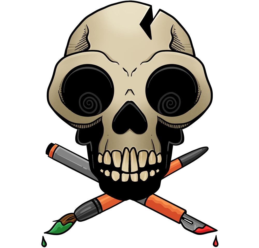 cartoon style illustration of a Coat of Arms for Outlaw Standard